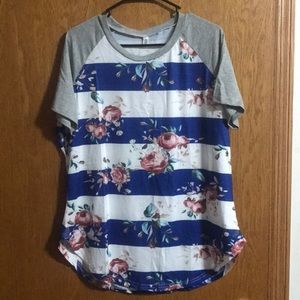 5/$25 Blue Floral Shirt